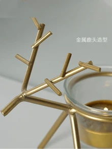 Portavelas navideño, Portavelas de ciervo decorativo, Portavelas de ciervo de arte de hierro creativo (vela no incluida), Decoración de mesa para fiesta de Navidad, Regalo para familia y amigos, Decoración de habitación, Decoración del hogar Decoraciones navideñas, Regalos de Navidad