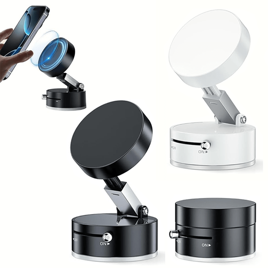 Portable Magnetic Vacuum Suction Cup Holder, Foldable, Adjustable, Upgraded Magnetic Suction Cup, Suitable For Living Room, Car, Kitchen, Bathroom, Car Mobile Phone Holder