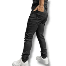 Pantalón Negro Hombre Skinny Men Tubo Strech Mezclilla Liso Entubado - Negro - Ver 3