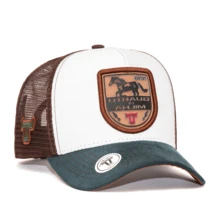 Bone trucker masculino e feminino casual quarto de milha rodeio cavalgada sertanejo - Branco - Visão 3