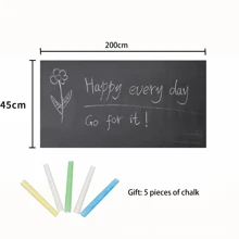 1 Roll Self Adhesive Whiteboard Green Board Chalk Wall Sticker With Wiper, Office Home Decor Canvas Message Board