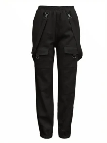 American Streetwear 秋季工装裤 - 黑色 - 查看 4