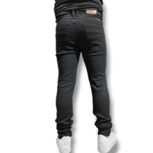 Pantalón Negro Hombre Skinny Men Tubo Strech Mezclilla Liso Entubado - Negro - Ver 4