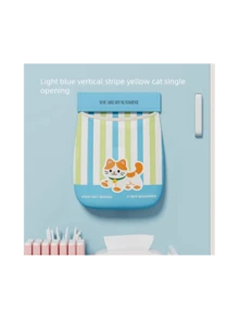 1 قطعة شبكة تخزين متعددة الوظائف بتصميم كرتوني، حقيبة تخزين سعة كبيرة قابلة للتعليق على الحائط