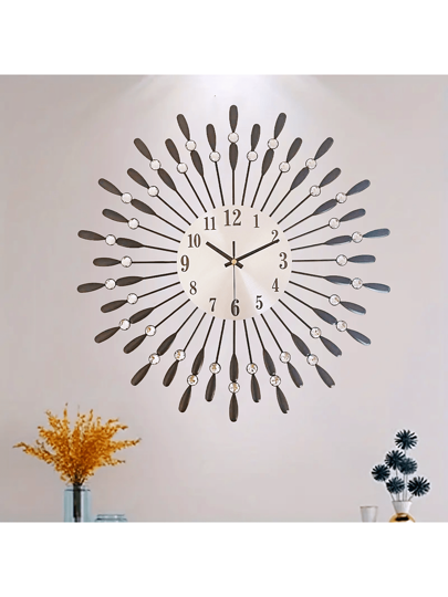 1pc 14.96 Inch Moderne Metal Wand Klok Living Room, Kitchen, Dining Bedroom, Office Non Ticking Easy To Read Silently,Home ,Room Birthday Graduation Bedroom Dormitory Back School view 7