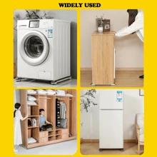 2pcs Extendable Household Appliance & Furniture Moving Wheels, Heavy-Duty Adjustable Washing Machine Moving Wheel Base, Metal Movable Bracket, Suitable For Refrigerators, Washing Machines, Wardrobes