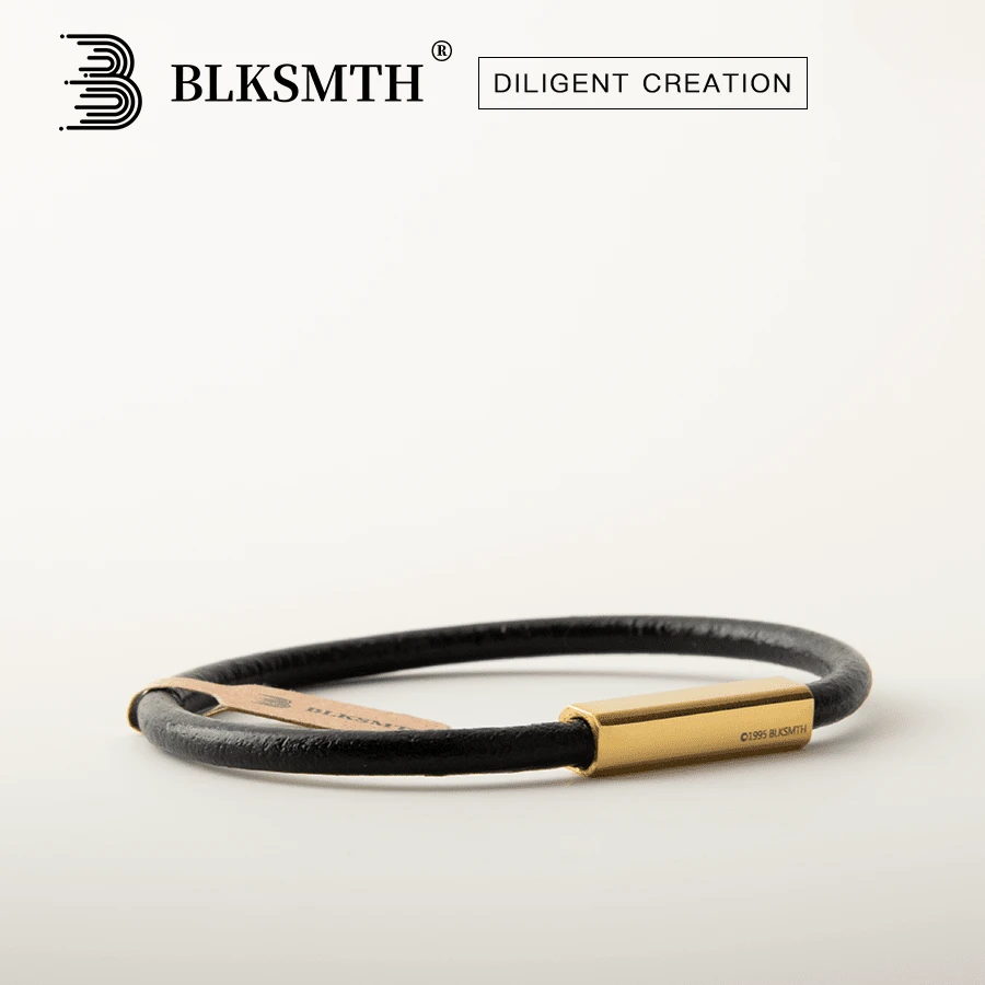 BLKSMTH“金立方”镀金皮革女士手链