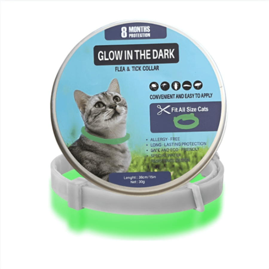 Coleira de Gato que Brilha no Escuro para o Natal - Ajustável 1 Unidade, Proteção contra Pulgas e Carrapatos com Essência Vegetal, Conforto Aconchegante e Design Natalino