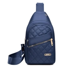 新款尼龙女士胸包，时尚菱形单肩斜挎包，大容量骑行胸包，手机袋 - 彩色 - 查看 10