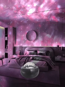 1pc Remote Control Aurora LED Star Sky Projector Lamp - USB Powered, Multicolor Lighting, Suitable For Bedroom, Ceiling Decor, Home Theater, Camping, Wedding Party Decoration, Christmas Gift, Remote Control Lamp - Multicolor - View 5