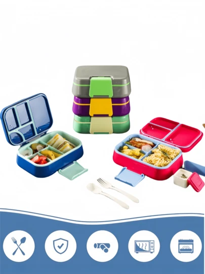 1 件多隔间便当盒、便携式午餐盒、食品容器、厨房配件、微波炉、洗碗机和冰箱适用 - 非常适合用餐、露营、返校、厨房、生日礼物、圣诞礼物