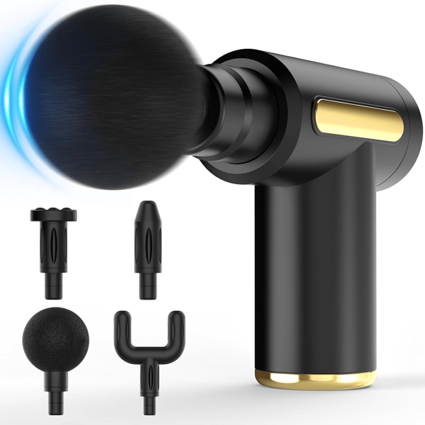 Massagepistole, USB aufladbare tragbare elektrische Faszien-Pistole, kleines Reisewerkzeug, Muskelentspannungsmassagegerät, multifunktional mit 4 Massageköpfen, effektiv für Ganzkörperschmerzen und -müdigkeit nach Fitness und verschiedenen Sportarten, ausgestattet mit einem 800mAh Akku für langfristige Nutzung, ein unverzichtbares Werkzeug für Männer und Frauen und ein perfektes Geschenk.