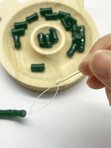 5支装不锈钢长串珠针，规格分别为0.4mm/0.5mm/0.6mm/0.7mm/0.8mm/0.9mm，长度10.24英寸，DIY珠宝制作工具，适用于工艺品制作和串珠。