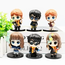 Harry Potter Conjunto de 8 bonecos de ação Harry Potter - Chibi, alunos de Hogwarts e diretor, bonecos colecionáveis - Inclui Harry, Hermione, Ron, Draco, Snape, Luna e Murta - Brinquedos em miniatura do mundo mágico, presentes para fãs e colecionadores