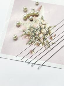 5支装不锈钢长串珠针，规格分别为0.4mm/0.5mm/0.6mm/0.7mm/0.8mm/0.9mm，长度10.24英寸，DIY珠宝制作工具，适用于工艺品制作和串珠。