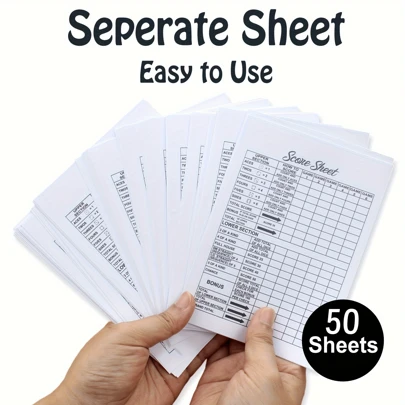 50/100 Dice Game Score Pad, Family Game, Board Game, Unisex Dice Game Suitable For Vacation, Camping, Travel, Family Gathering, Party, Birthday, Team And Individual Scoring Game, Christmas And New Year Entertainment Game, Prop, Perfect Gift For Sports Enthusiasts, Party Supplies, Christmas Gift, Board Game, Party Game, Christmas Stocking Stuffer