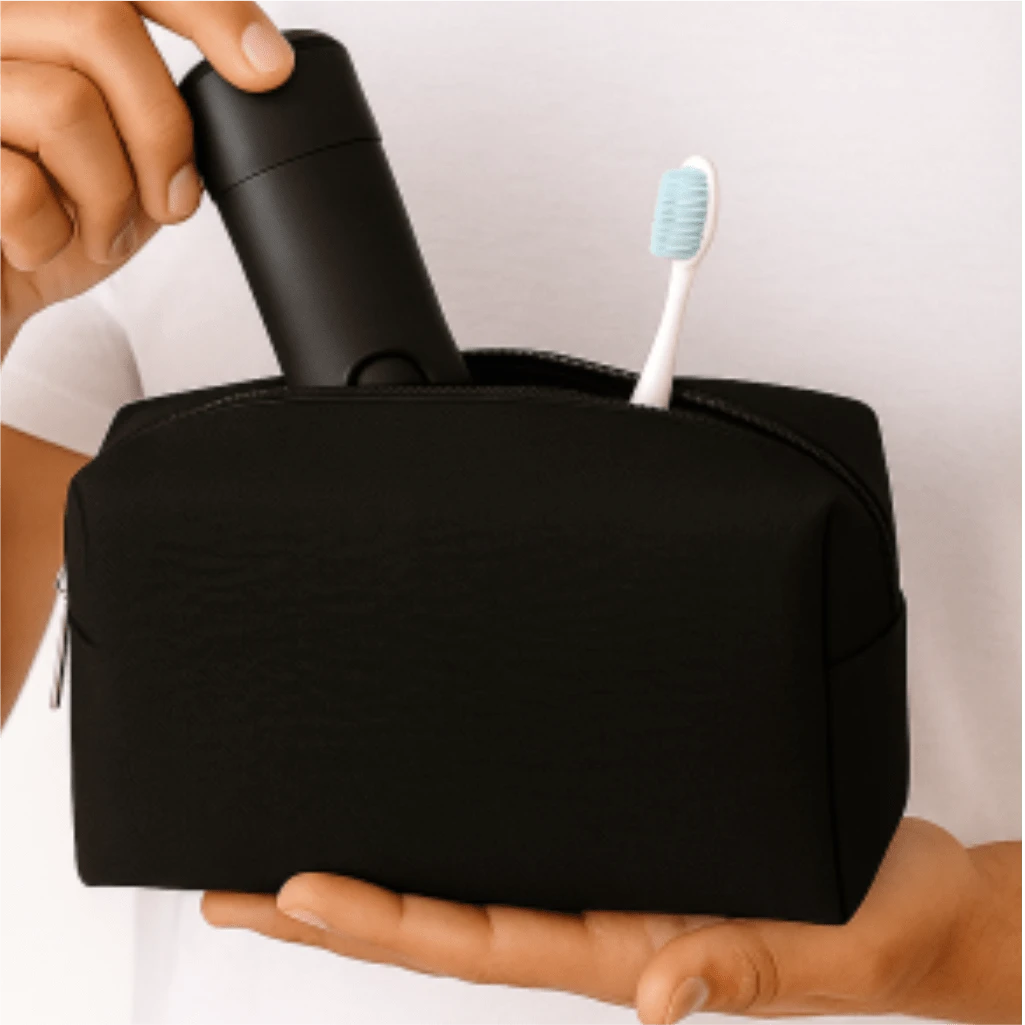 Kit 10 Necessaries Bolsinhas Lisas Tamanho Grande Unissex - Preto - Visão 1