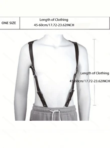 1pc Lace-Up Decor PU Leather Rivet Inlaid Men's Sexy Accessory