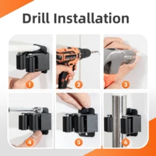 2/4 szt. uchwytów ściennych na mopy, stojak na mopy do łazienki, wielofunkcyjne haczyki do zawieszania, odpowiednie do kuchni, łazienki, organizera narzędzi ogrodowych