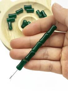 5支装不锈钢长串珠针，规格分别为0.4mm/0.5mm/0.6mm/0.7mm/0.8mm/0.9mm，长度10.24英寸，DIY珠宝制作工具，适用于工艺品制作和串珠。