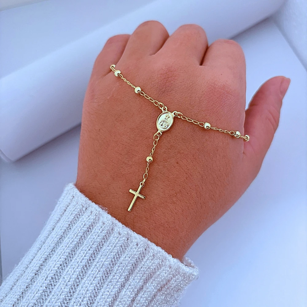 18k Gold Plated Our Lady Rosary Bracelet - 金色 - 查看 1