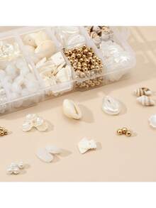 Hộp đựng ngọc trai 10 ngăn, Bộ dụng cụ làm vòng tay và dây chuyền phong cách đại dương, Bộ phụ kiện thủ công DIY đa dạng cho vòng tay, dây chuyền, mặt dây chuyền và các dự án thủ công khác. - Nhiều màu - Xem 3