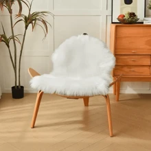 1件装蓬松椅套，白色蓬松地毯，柔软卧室地毯，毛绒地毯，客厅长毛地毯，厚地毯，毛绒地毯，秋冬季浴室厨房装饰厨房地毯