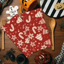 2/4 Pcs Set, Gingerbread Man & Bell Pattern Printed Dish Towels, Christmas Gifts, Christmas Decorations, Super Absorbent Microfiber Modern Towels For Cooking And Baking, Printed Dishcloths, Cleaning Towels, Hand Towels, Tea Towels, Soft And Highly Absorbent, Gifts For Neighbors, Moms, Friends, Housewarming, Kitchen Essentials, Kitchen Decor, Daily Necessities - Multicolor - View 12