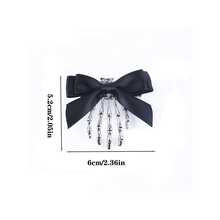 1pc Unique Bow Skull Claw Hair Clip Headpiece, Retro Duck Clip Hairpin For Halloween