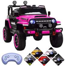 Joykoo Carro a Control Remoto Montable Electrico Camioneta Speed Riders Rubbion Para Niños Luz 12v - Rosa - Ver 1