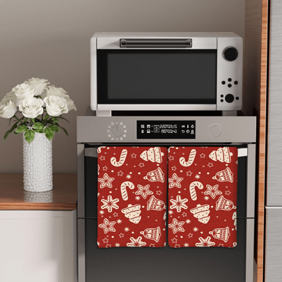 2/4 Pezzi Set, Asciugamani da cucina con stampa di omini di pan di zenzero e campane, regali di Natale, decorazioni natalizie, asciugamani in microfibra super assorbenti e moderni per cucinare e cuocere, strofinacci da cucina stampati, asciugamani da pulizia, asciugamani da tè, morbidi e altamente assorbenti, regali per vicini, mamme, amici, per la casa, accessori da cucina, articoli essenziali per la cucina