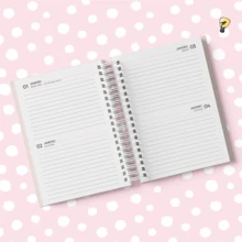 Planner A5 Gatos I love Cats Rosa Azul Cute 2026 206 páginas - A5 - Rosa - Visão 2