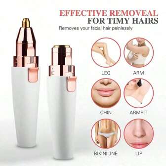 Electric Razor Painless Hair Remover Rechargeable 2 In 1 Built-In LED Light Eyebrow Trimmer & Facial Hair Removal For Women Lip And Eyebrow Hair Removal