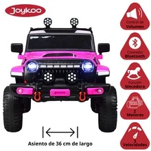 Joykoo Carro a Control Remoto Montable Electrico Camioneta Speed Riders Rubbion Para Niños Luz 12v - Rosa - Ver 3
