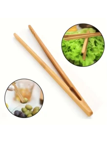 1/5/10 قطعة ملقط خبز خيزران قابل لإعادة الاستخدام، مناسب للمطبخ وأوقات الشاي - مثالي للفاكهة والخبز والمخللات والطهي!