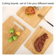 Thick Royal Crafted Bamboo Cutting Board - Kitchen Chopping Block With Juice Groove And Easy Grip Handle - Food Natural Wood - Suitable For Holidays: Halloween, St. Patrick's Day, Christmas, Easter, Thanksgiving - Yellow - View 6