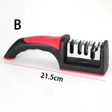 Knife Sharpener Handheld Multi-Function 3 Stages Type Quick Sharpening Tool With Non-Slip Base Kitchen Knives Accessories Gadget, - Multicolor - View 12