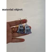 1pc Cute Book Pendant Earrings, Vintage Wooden Gothic Style Double-Sided Women Jewelry, Stainless Steel Earring Studs, Perfect Gift For Book Lovers