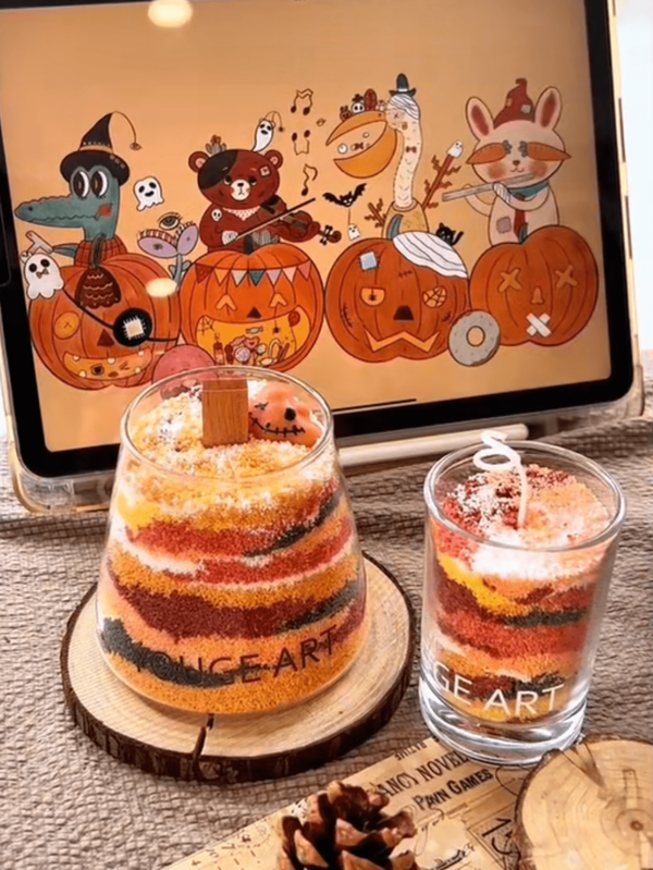 160g Halloween DIY Creative Sand Wax Cup Candle