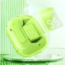 Écouteurs bluetooth sans fil TWS, casque avec réduction de bruit ambiante transparente, affichage numérique LED, son stéréo pour les sports et le travail