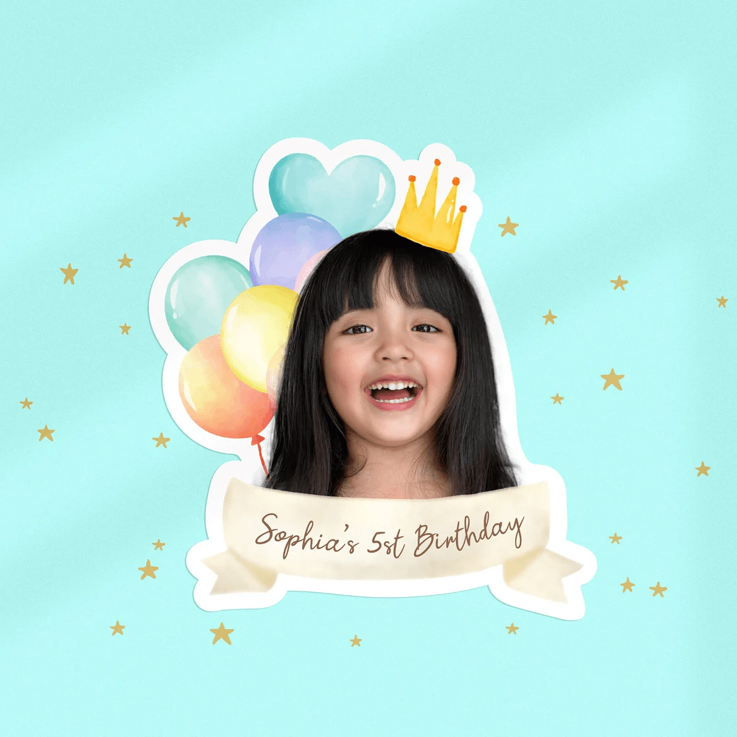 12/24/36/48入生日貼紙，個性化生日貼紙，客製化兒童生日貼紙，返校季 - 多色(氣球款) - 查看 3