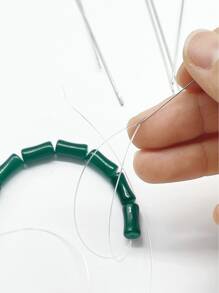 5支装不锈钢长串珠针，规格分别为0.4mm/0.5mm/0.6mm/0.7mm/0.8mm/0.9mm，长度10.24英寸，DIY珠宝制作工具，适用于工艺品制作和串珠。