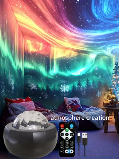Water Wave Effect Smart Ambiance Light, Aurora LED Projector Lamp - Suitable For Adult Bedroom Decor, Home Theater, Ceiling Decoration, Stunning Projection Gift, Holiday Party, Home Decor, Christmas Gift