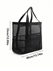 Large Capacity Waterproof Beach Bag, Lightweight Collapsible Beach Bag, Portable Travel Bag, Mesh Beach Bag Swim Tote Bag, Multifunctional Shoulder Shopping Bag Handheld Beach Mesh Hollow Out Bag Hollow Bag, Summer Beach Toy Storage Bag, Bath Swimming Large Capacity Storage Bags, Bathroom Bag & Shoulder Handbag For Travel Vacation Beach Cruise Essentials