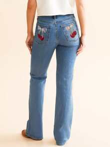 Women's Low Rise Straight Leg Wide Leg Baggy Jeans