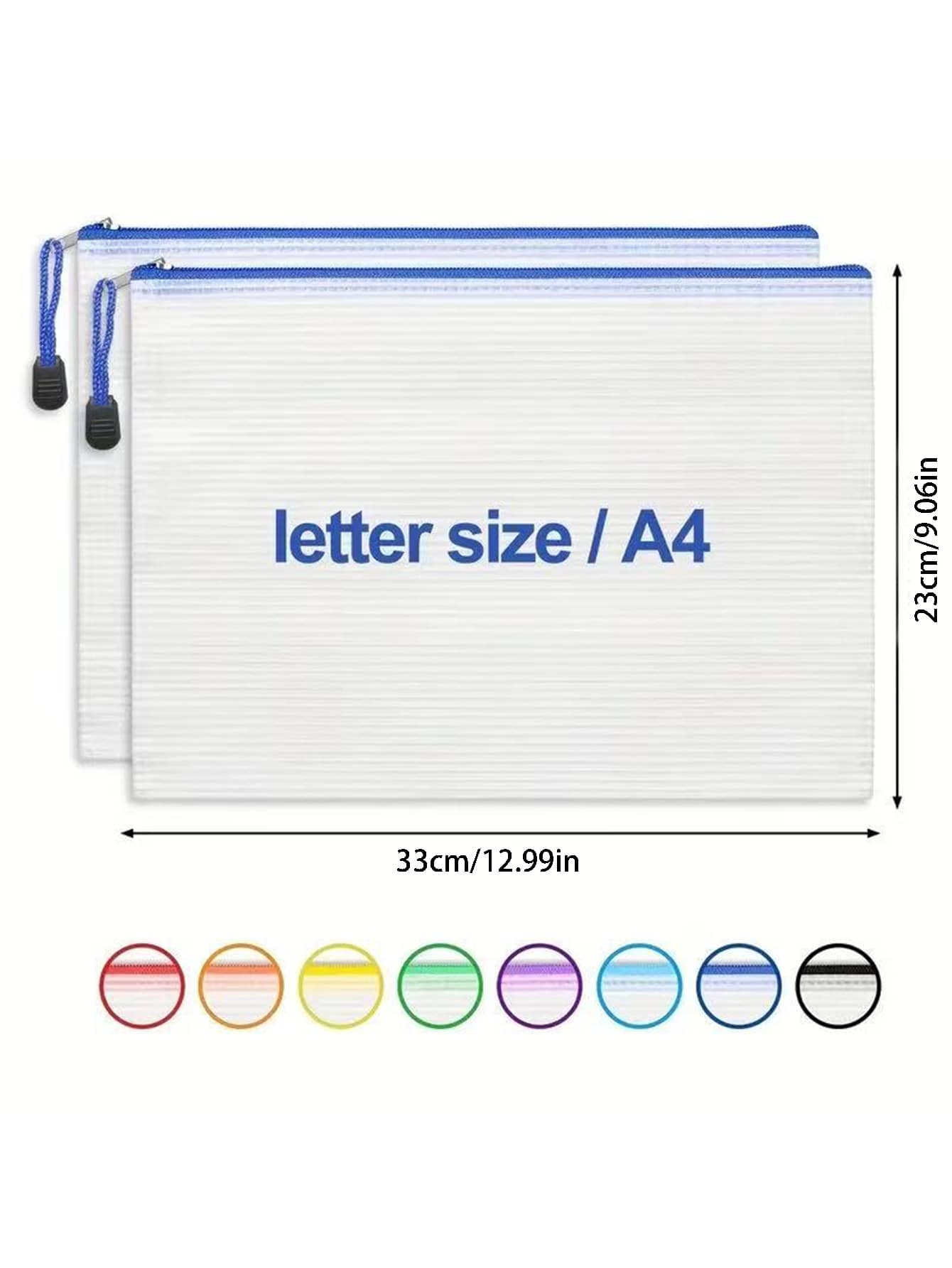 24-Piece Set, Waterproof A4/A5/A6 Style Zipper Mesh File Bags, Cross-Stitch And Jigsaw Puzzle Project Bags, Suitable For Travel, School, Office Supplies, School Supplies, Macaroon Color Series (Eight Colors In Total). Back-To-School Season, School Necessities, Back-To-School Supplies, Mother's Day Gift, Suitable For Mother's Day - Multicolor - View 2