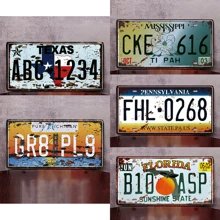 1件复古汽车牌照，铁艺彩绘墙饰，创意网吧宿舍酒吧墙面艺术，金属锡板，户外花园装饰，尺寸：30厘米*15厘米/11.81英寸*5.90英寸，适用于Exit音乐节、摇滚音乐节、2024巴黎夏季、圣诞礼物