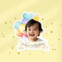 12/24/36/48pcs Birthday Stickers, Personalized Birthday Stickers, Customized Children's Birthday Stickers, Back To School - Multicolor (Balloon) - View 3