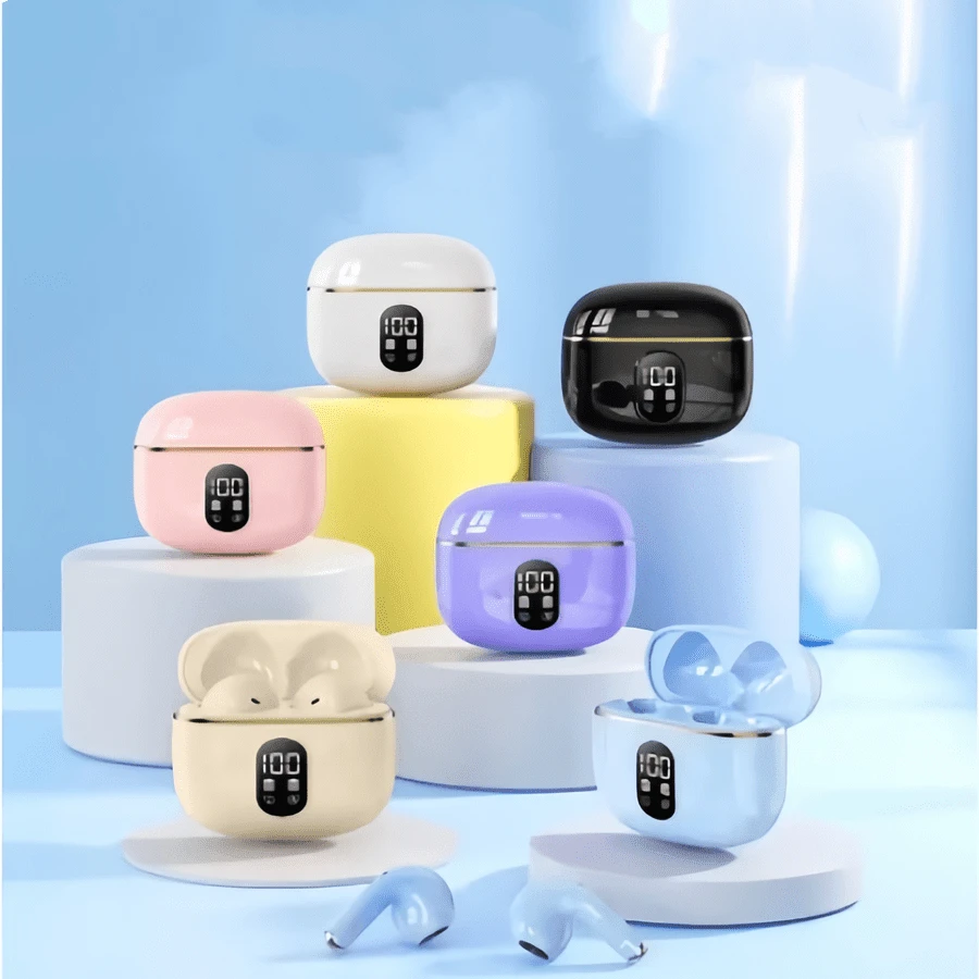 Nuevos audífonos inalámbricos Bluetooth 5.3 TWS X87 originales con pantalla LED, control táctil, reducción de ruido y sonido estéreo - Blanco - Ver 1