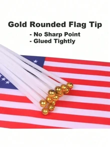 5/10/20Pcs American Flag, Mini Handheld Flag, Polyester Full-Color Tear Resistant Flag, Commemorative Terrace Decoration Outside Patriotic Holiday Courtyard - Multicolor - View 6